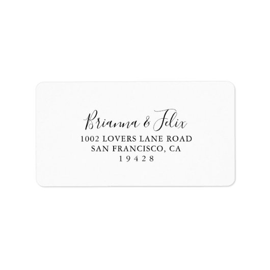 Eenvoudig minimalistisch RSVP-adreslabel voor brui Etiket (Voorkant)