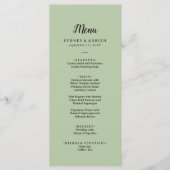 Eenvoudig minimalistisch|Sage bruiloft diner Menu (Voorkant)