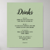 Eenvoudig minimalistisch|Sage Bruiloft Drinken Men Poster (Voorkant)