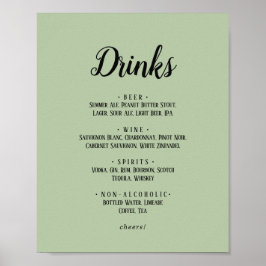 Eenvoudig minimalistisch|Sage Bruiloft Drinken Men Poster