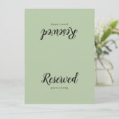 Eenvoudig minimalistisch|Sage Bruiloft Gereserveer (Staand voorkant)