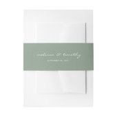 Eenvoudig minimalistisch Sage Green Wedding Uitnodigingen Wikkel (Voorkant Voorbeeld)