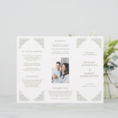 Eenvoudig minimalistisch salie groen foto bruiloft (Staand voorkant)
