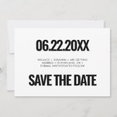 Eenvoudig minimalistisch save the date (Voorkant)