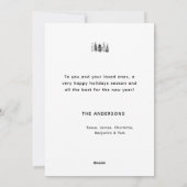 Eenvoudig minimalistisch schetsenzwart wit, rood k feestdagenkaart (Achterkant)