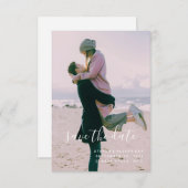 Eenvoudig Minimalistisch Schrift en Foto Save The Date (Voorkant / Achterkant)