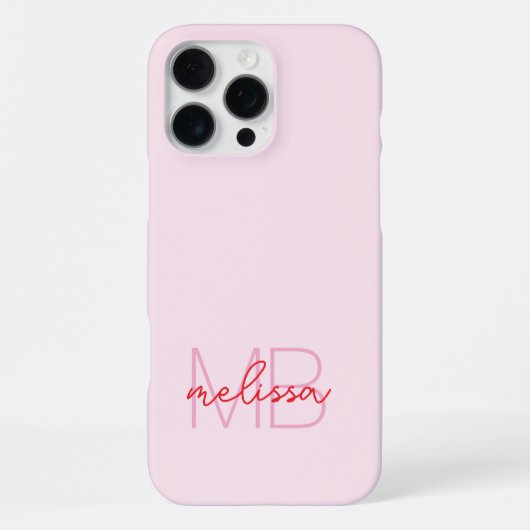 Eenvoudig Minimalistisch Schrift Initiaal Monogram iPhone Hoesje (Achterkant)