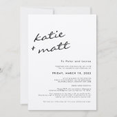 Eenvoudig Minimalistisch Schrift Zwart en Wit Trou Kaart (Voorkant)