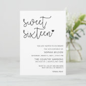 Eenvoudig minimalistisch script, 16-jarige foto I Kaart (Staand voorkant)