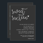 Eenvoudig minimalistisch script, 16-jarige foto I Kaart<br><div class="desc">Eenvoudig minimalistisch script 16 Birthday Photo Invitation</div>