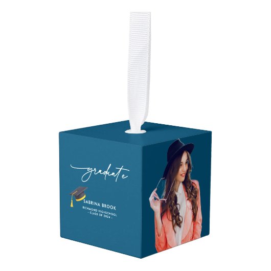 Eenvoudig minimalistisch script 3 foto Afstuderen  Decoratie (Voorkant hoekig)