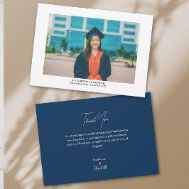 Eenvoudig minimalistisch script Afstuderen foto Af Bedankkaart