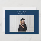 Eenvoudig minimalistisch script Afstuderen foto Af Bedankkaart (Voorkant)