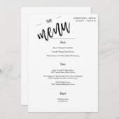 Eenvoudig minimalistisch script bruiloft menu (Voorkant / Achterkant)