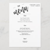 Eenvoudig minimalistisch script bruiloft menu (Voorkant)