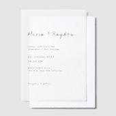 Eenvoudig minimalistisch script bruiloft vellum uitnodigingen (Offset)