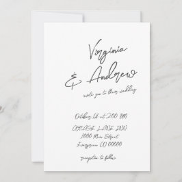 Eenvoudig Minimalistisch Script Calligraphy Weddin Kaart