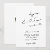 Eenvoudig Minimalistisch Script Calligraphy Weddin Kaart (Voorkant / Achterkant)