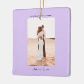 Eenvoudig Minimalistisch Script Foto Keramisch Ornament (Links)