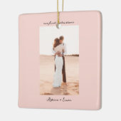 Eenvoudig Minimalistisch Script Foto Keramisch Ornament (Links)