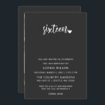 Eenvoudig minimalistisch script foto van 16 dagen kaart<br><div class="desc">Eenvoudig minimalistisch script 16 Birthday Photo Invitation</div>