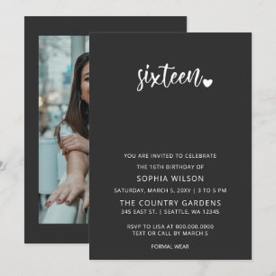 Eenvoudig minimalistisch script foto van 16 dagen kaart