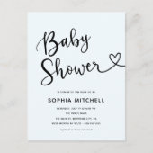 Eenvoudig minimalistisch script hart Baby shower Briefkaart (Voorkant)