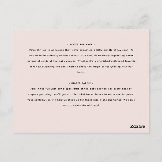 Eenvoudig minimalistisch script hart Baby shower Briefkaart (Achterkant)