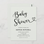 Eenvoudig minimalistisch script hart Baby shower Briefkaart (Voorkant / Achterkant)