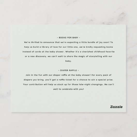 Eenvoudig minimalistisch script hart Baby shower Briefkaart (Achterkant)