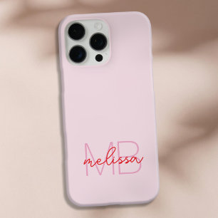 Eenvoudig minimalistisch script Initiaal monogram iPhone 16 Pro Max Hoesje