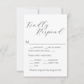 Eenvoudig minimalistisch script kiezen RSVP kaartje (Voorkant)