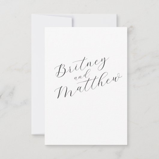 Eenvoudig minimalistisch script kiezen RSVP kaartje (Achterkant)