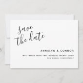 Eenvoudig minimalistisch script | Modern Elegant W Save The Date (Voorkant)
