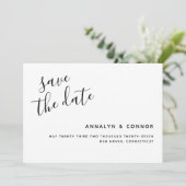 Eenvoudig minimalistisch script | Modern Elegant W Save The Date (Staand voorkant)