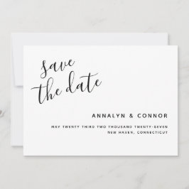 Eenvoudig minimalistisch script | Modern Elegant W Save The Date