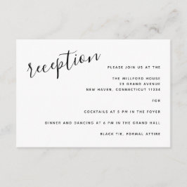 Eenvoudig minimalistisch script Moderne bruiloft r Informatiekaartje