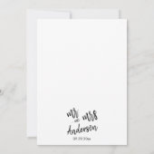 Eenvoudig minimalistisch script Mr. en Mrs Wedding Kaart (Achterkant)