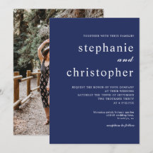 Eenvoudig minimalistisch script Navy Blue Photo We