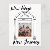 Eenvoudig minimalistisch script nieuwe home foto-v aankondigingskaart (Voorkant)