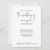 Eenvoudig, minimalistisch script - QR - BW trouwfo Kaart (Voorkant)