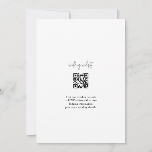 Eenvoudig, minimalistisch script - QR-code - BW We Kaart (Achterkant)