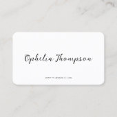 Eenvoudig minimalistisch script QR-code Visitekaartje (Voorkant)