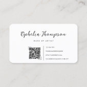 Eenvoudig minimalistisch script QR-code Visitekaartje (Achterkant)