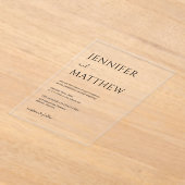 Eenvoudig minimalistisch script Transparante bruil Acryl Uitnodigingen (Laagn)