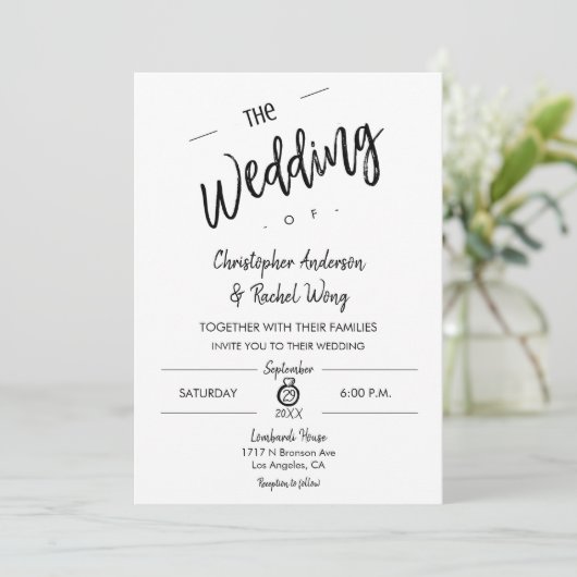 Eenvoudig minimalistisch script voor de verbinding kaart (Staand voorkant)