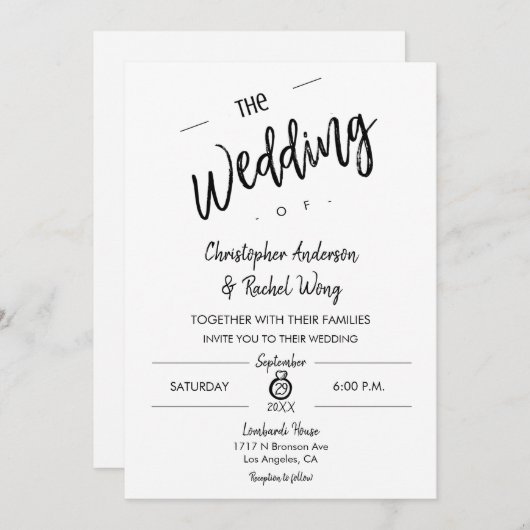 Eenvoudig minimalistisch script voor de verbinding kaart (Voorkant / Achterkant)