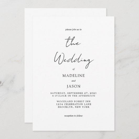 Eenvoudig minimalistisch script voor typografie br kaart (Voorkant / Achterkant)