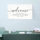 Eenvoudig Minimalistisch Script Welkom op het Huwe Spandoek (Beurs)