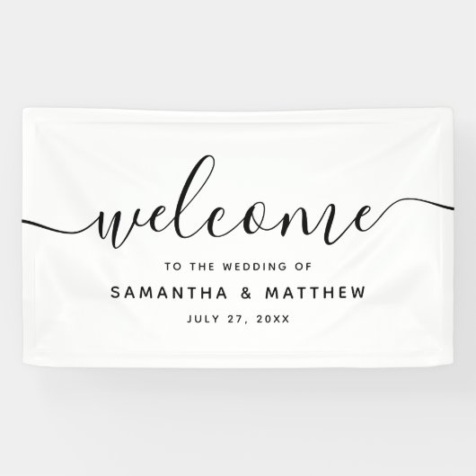 Eenvoudig Minimalistisch Script Welkom op het Huwe Spandoek (Horizontaal)
